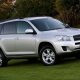 Toyota RAV4 compact 4x4 SUV parked outside, highlighting the vehicle option available through a Toyota Rav4 rental Rwanda package.