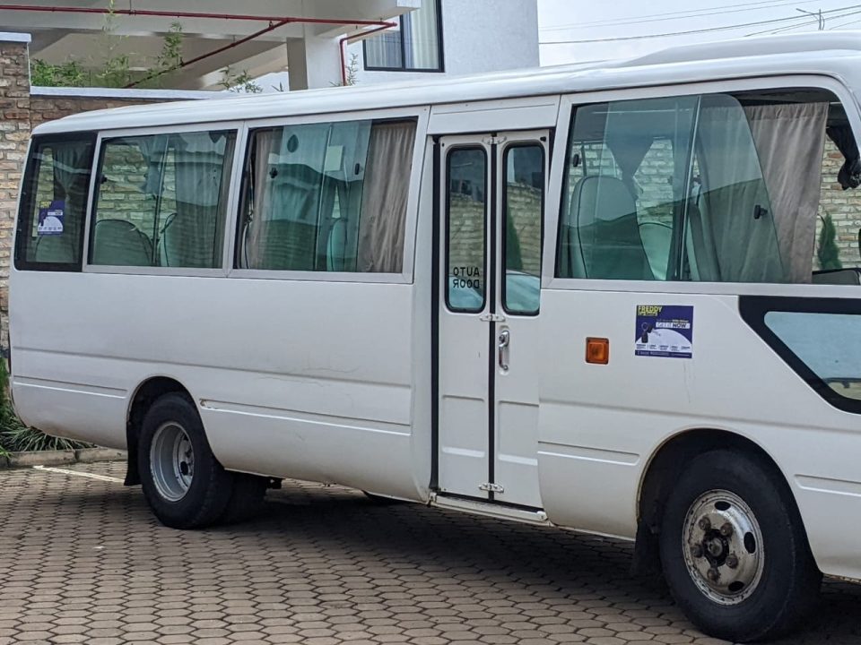 Rent a Coaster bus in Kigali with Freddy Car Rental. We offer reliable Coaster bus rentals for tours, corporate events, weddings, airport transfers, and group travel across Rwanda.