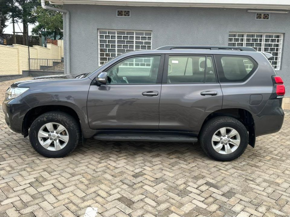 Rental car ready for pickup near Kigali International Airport in Rwanda.